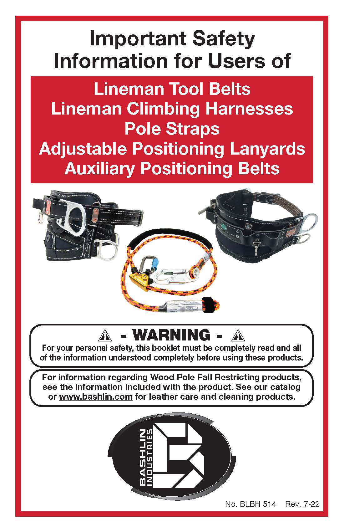 4016 Series Adjustable Rope Positioning Lanyard with Standard Adjuster -  Bashlin Industries, Inc.