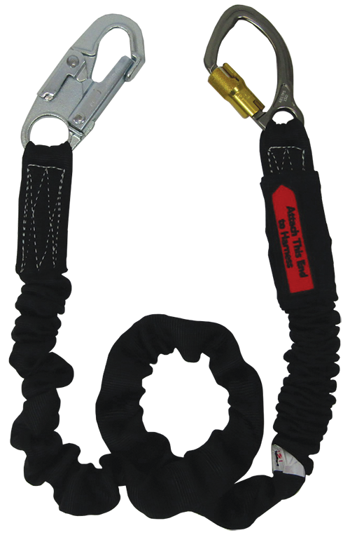 2" tubular nylon web with polyester shock absorbing core, a SL6650A snaphook and a 3005A carabiner.