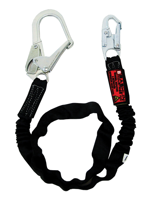Tubular nylon web with polyester shock absorbing core, a SL6650A snaphook and a 5395A large snaphook