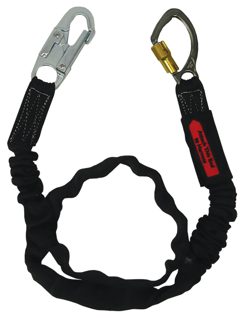 Tubular nylon web with polyester shock absorbing core, a SL6650A snaphook and a 3005A carabiner.