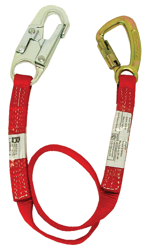 1" Nylon web with SL6650A rope snaphook and 3005 steel carabiner on the ends